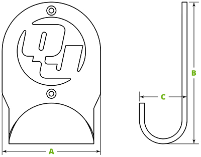 QuickJack wall hangers specifications diagram