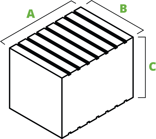 Tall rubber block spec diagram